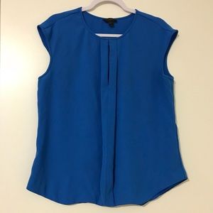 J. Crew Crepe Cap Sleeze Top Sz 12 Brilliant Blue